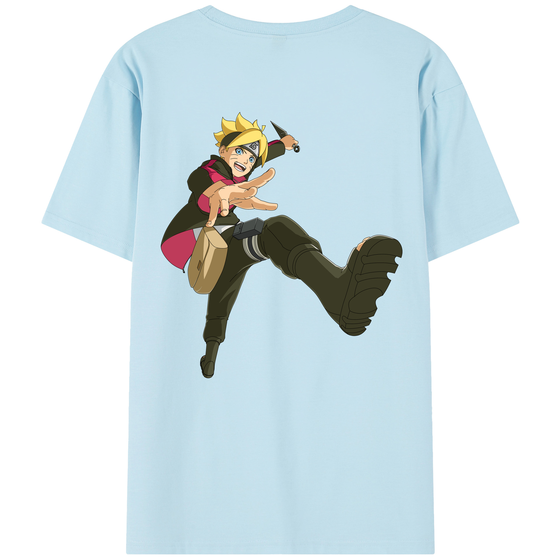 （画像用） NARUTO -ナルト- うずまき ボルト Uzumaki Boruto 綿100％半袖Tシャツ（背面プリント）